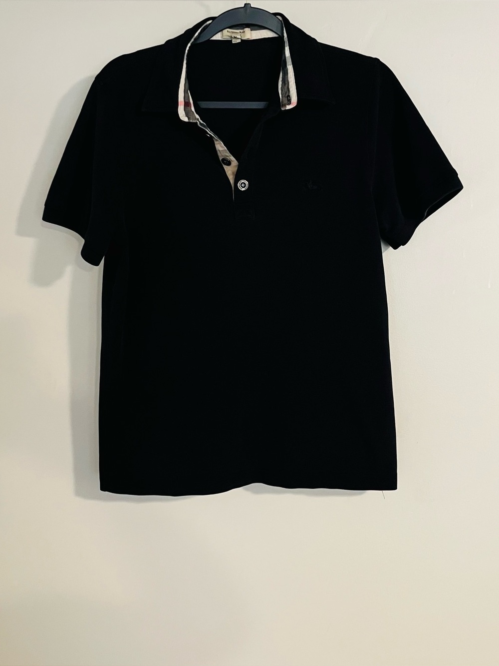 Burberry London Men’s Classic Cotton Slim Fit Black Polo Shirt Size L